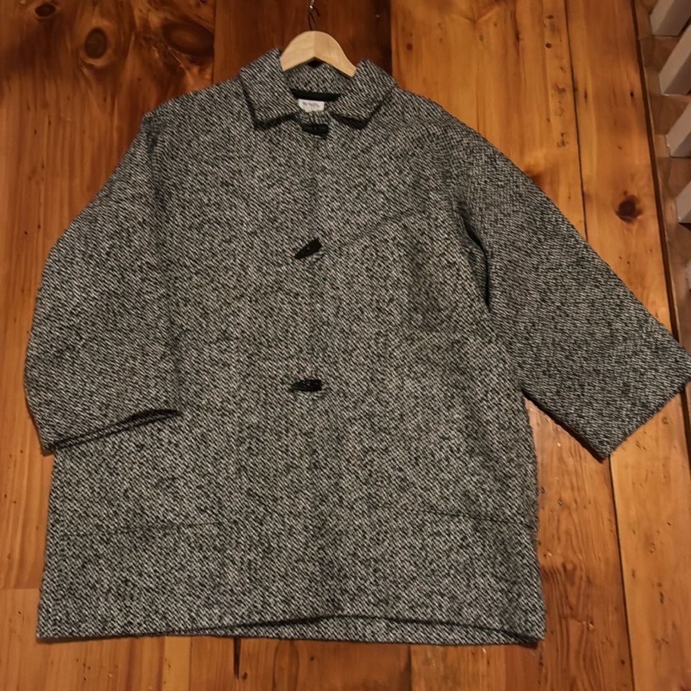 Tweed pea coat handmade by GoLightly with toggle closures one size fits all